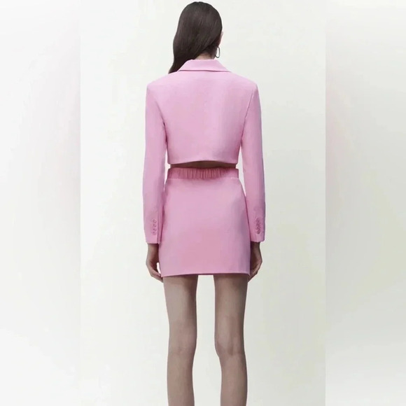 Jonathan Simkhai Kylo Cut Out Tech Blazer Mini Dress Size 6 NWT Taffy Pink - Picture 11 of 16